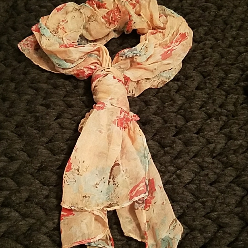 Pink floral infinity scarf